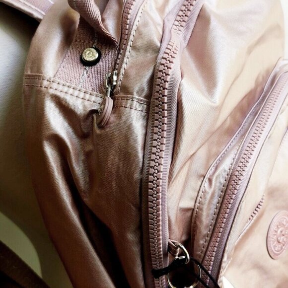 brand new Kipling reduced Large 44cm 15" Laptop Seoul Backpack rose gold pink - Picture 8 of 15